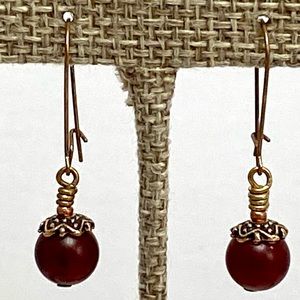 Matte Dark Carnelian Earrings